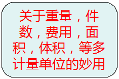 關(guān)于重量，件數(shù)，等多種計量單位的另類使用方法